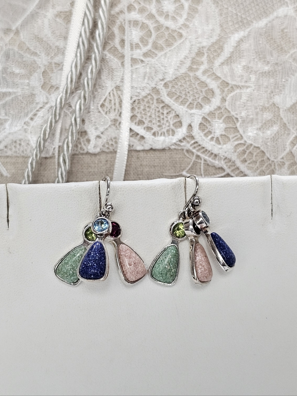 Coleman Company Southwestern Gemstone Charm Earrings 925 Silver